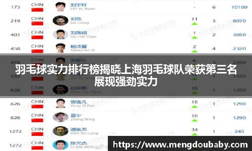 羽毛球实力排行榜揭晓上海羽毛球队荣获第三名展现强劲实力